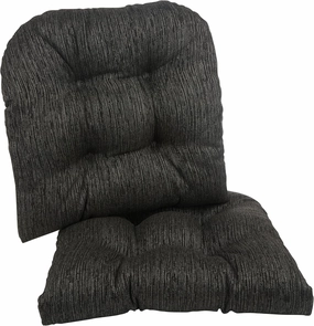 Klear Vu Gripper Overstuffed Universal Non-Slip Dining Chair Cushions for Kitchen Decor or Office Use, U-Shaped Skid-Proof Seat Pad, 17x17 Inches, 2 Count (Pack of 1), Chenille Black