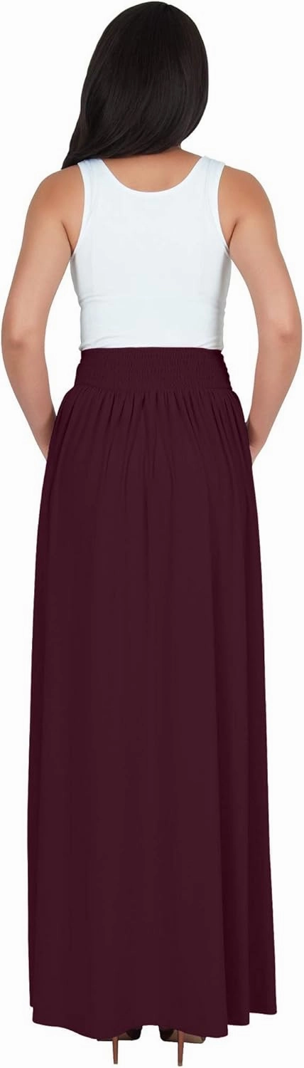 KOH KOH Womens Long Flowy Cute Modest High Waist Floor Length Pockets Maxi Skirt