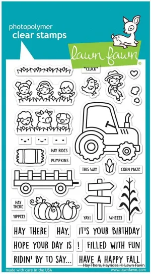 Lawn Fawn LF3213 Hay There, Hayrides! 4X6 Clear Stamp Set