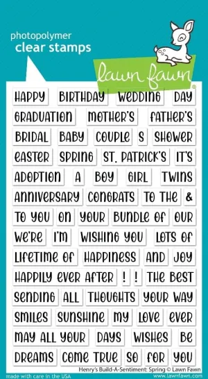 Lawn Fawn LF3361 Henry’S Build-A-Sentiment: Spring 4X6 Clear Stamp Set