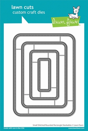 Lawn Fawn LF3522 Small Stitched Rounded Rectangle Stackables Dies