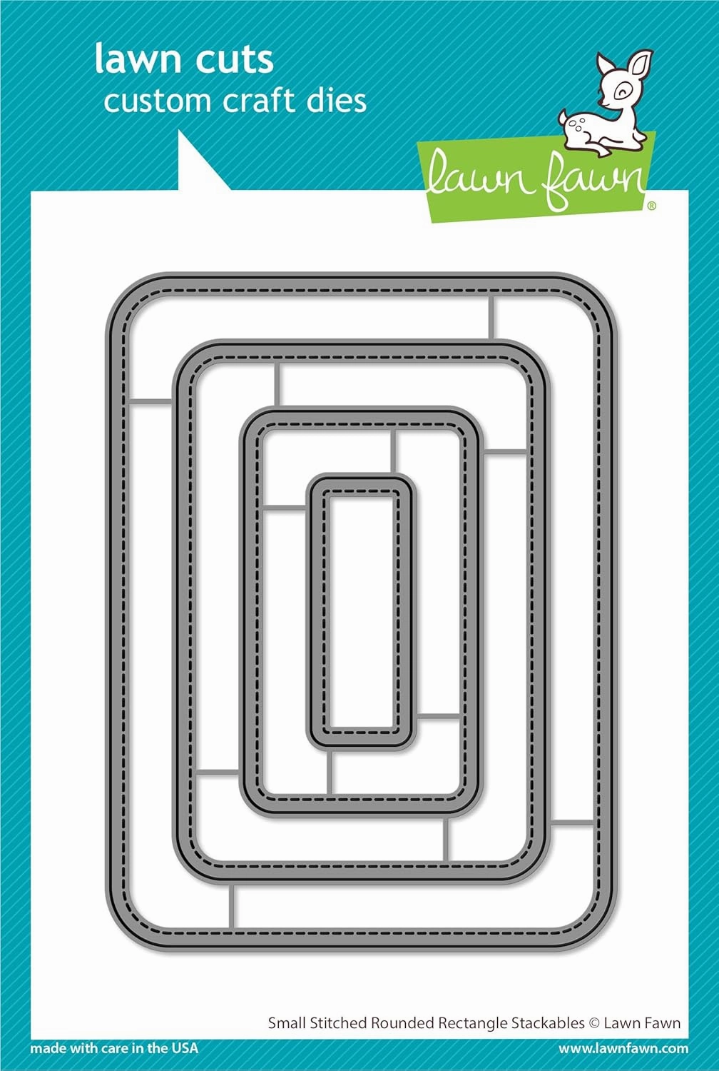 Lawn Fawn LF3522 Small Stitched Rounded Rectangle Stackables Dies