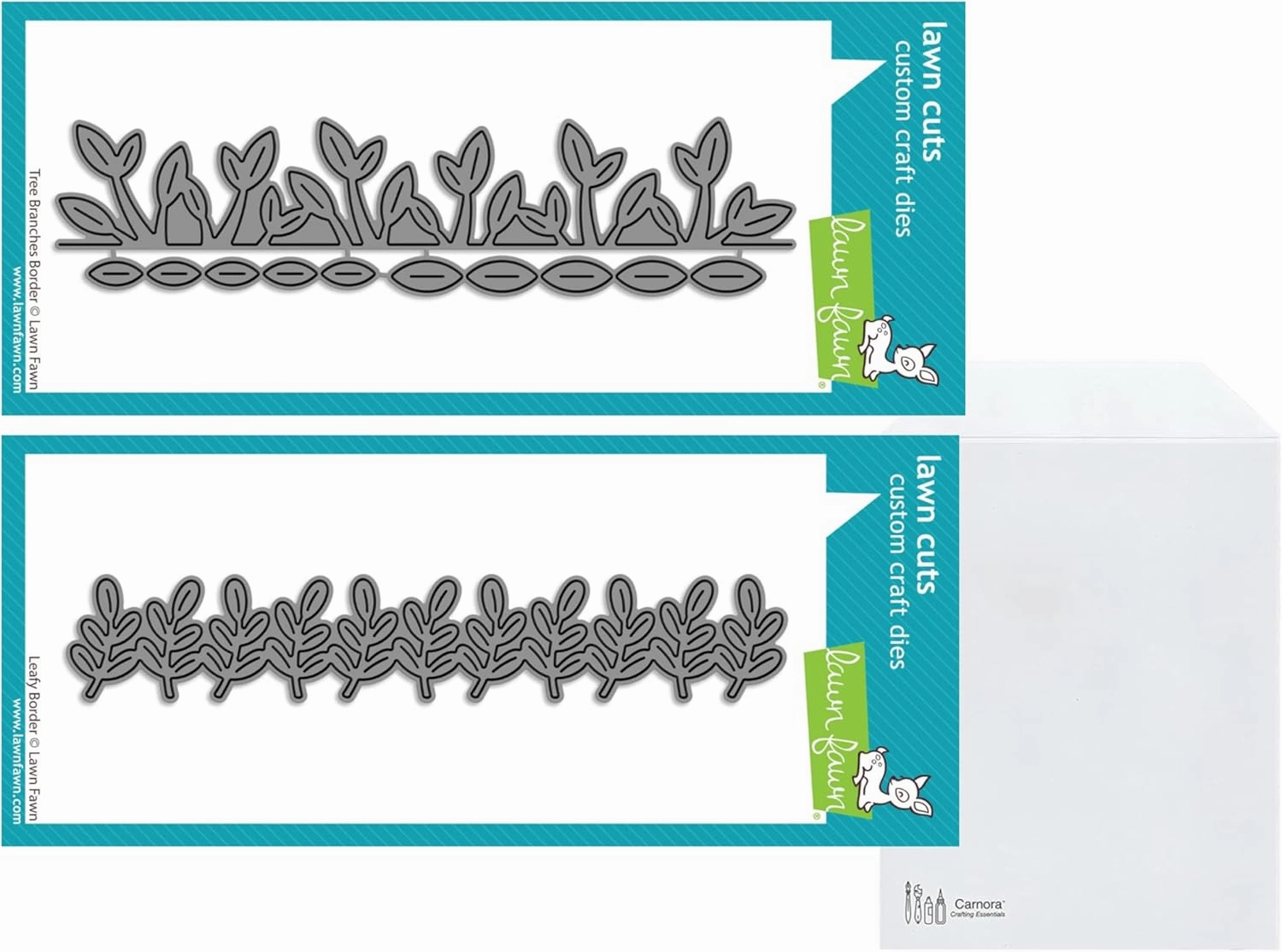 Lawn Fawn Tree Branches and Leafy Border Dies, Carnora Stamp/Die Storage Pocket