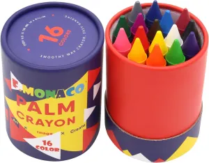 Lebze Jumbo Crayons for Toddlers, 16 Colors Non Toxic Crayon, Easy to Hold Large Crayons for Kids, Safe for Babies and Children Flower Monaco