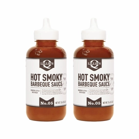 Lillie's Q - Hot Smoky BBQ Sauce, Gluten-Free, Non-GMO, No Preservatives, Gourmet Spicy BBQ Flavor (15.4 oz, 2-pack)