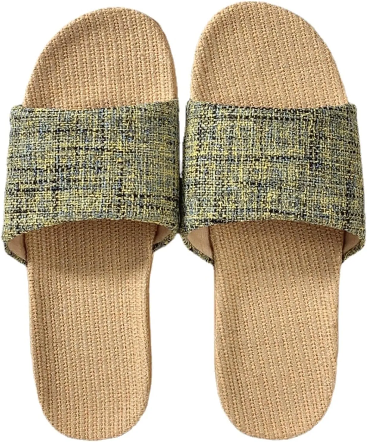 Linen Slippers for Women Men Summer Home Slippers Indoor Soft Sole Anti-Slip and Wear-Resistant Couple Slippers Open Toe Breathable House Shoes