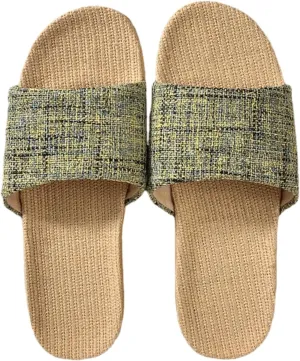 Linen Slippers for Women Men Summer Home Slippers Indoor Soft Sole Anti-Slip and Wear-Resistant Couple Slippers Open Toe Breathable House Shoes