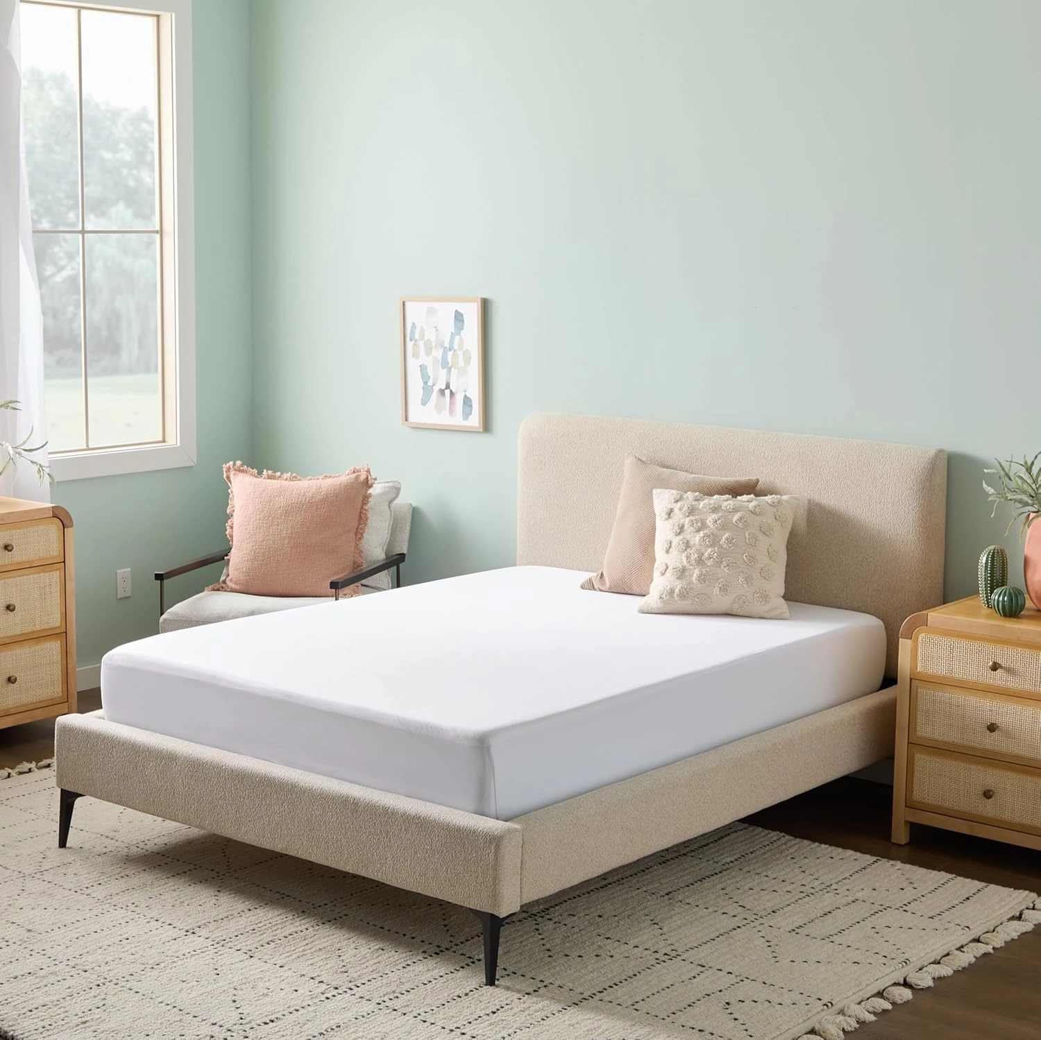 LINENSPA Premium Mattress Protector - White - Twin Size - Breathable Polyester - Fitted Style - Waterproof Design - Machine Washable & Dryer Safe - Mattress Protector for Kids, Teens, and Adults