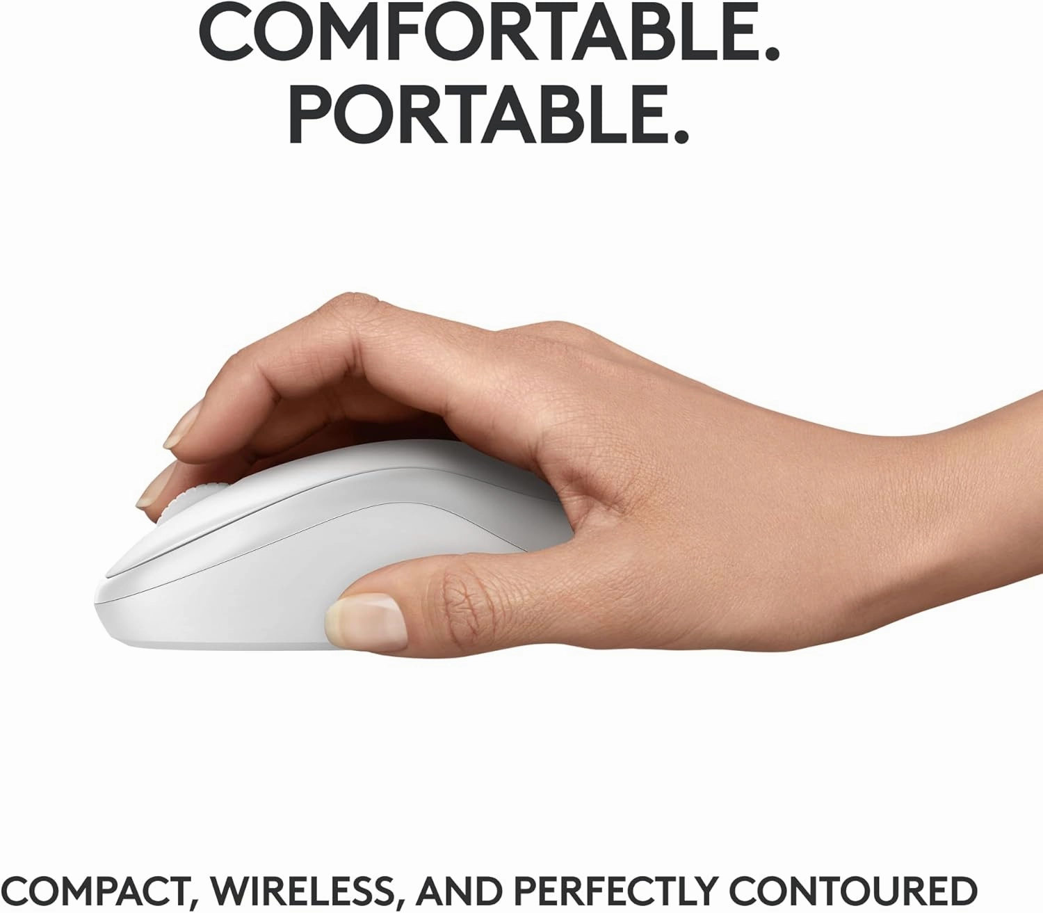 Logitech M240 Silent Bluetooth Mouse, Wireless, Compact, Portable, Smooth Tracking, 18-Month Battery, for Windows, macOS, ChromeOS, Compatible with PC, Mac, Laptop, Tablets - Off White