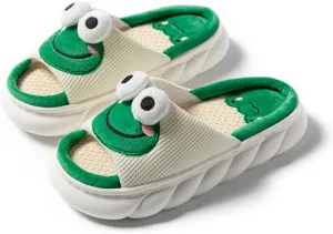 Lovely Rabbit Slippers Cow Linen Slippers, Animal slippers Summer Cotton Linen Couple Home Shoes Indoor Outdoor
