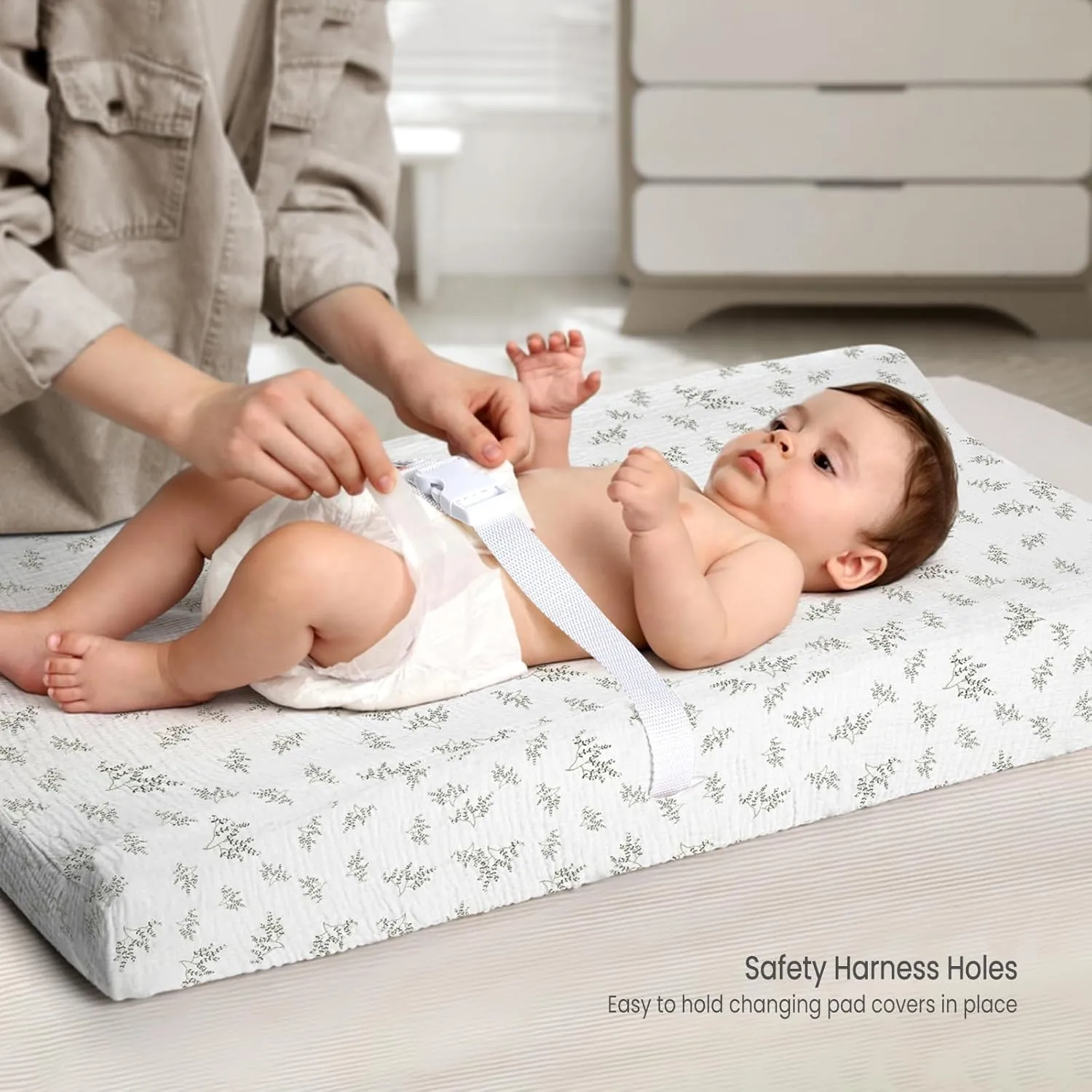 lulumoon Muslin Changing Pad Covers: Baby Cotton Changing Table Covers - Soft Changing Pad Sheets for Boys Girls, P-Lotus Leaf