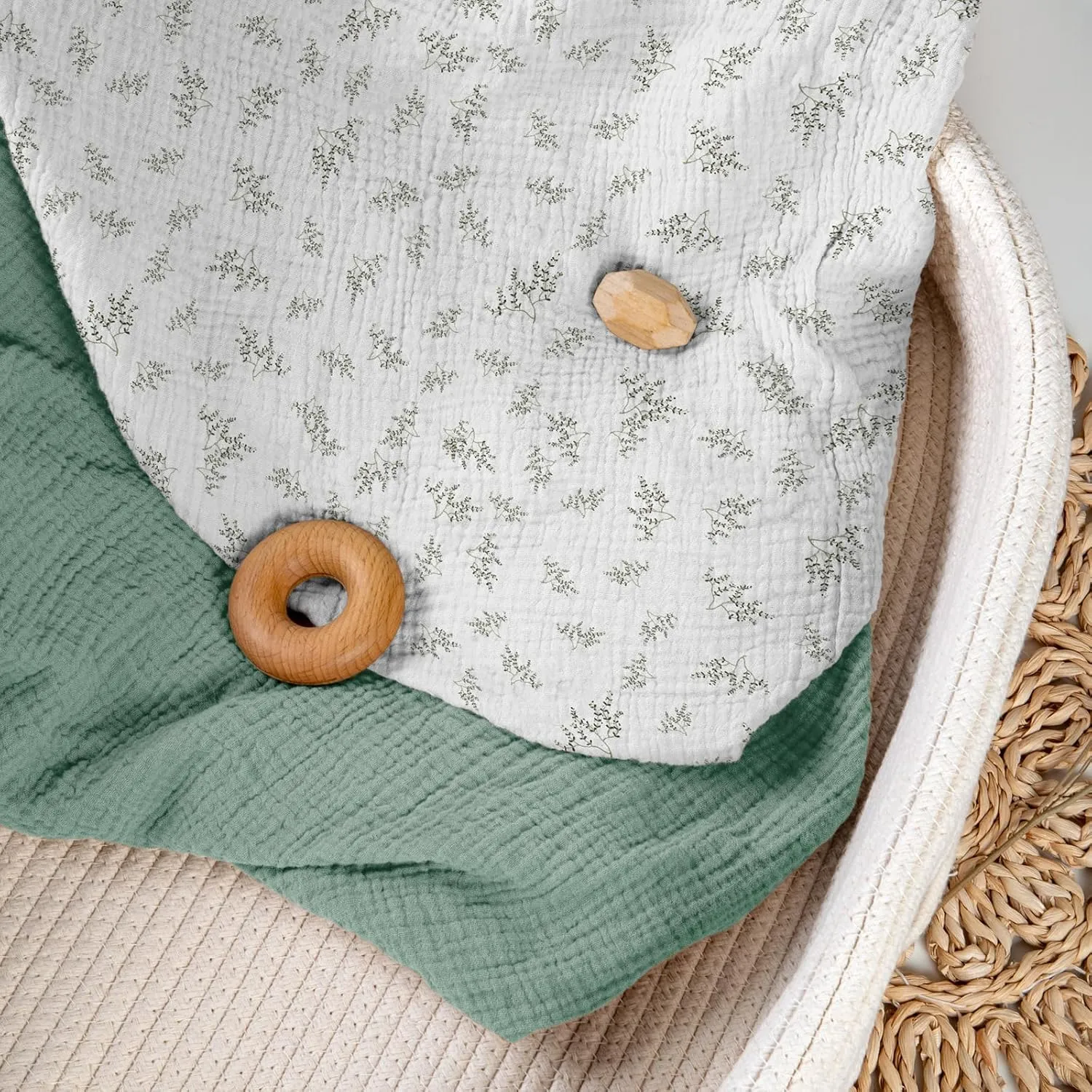lulumoon Muslin Changing Pad Covers: Baby Cotton Changing Table Covers - Soft Changing Pad Sheets for Boys Girls, P-Lotus Leaf
