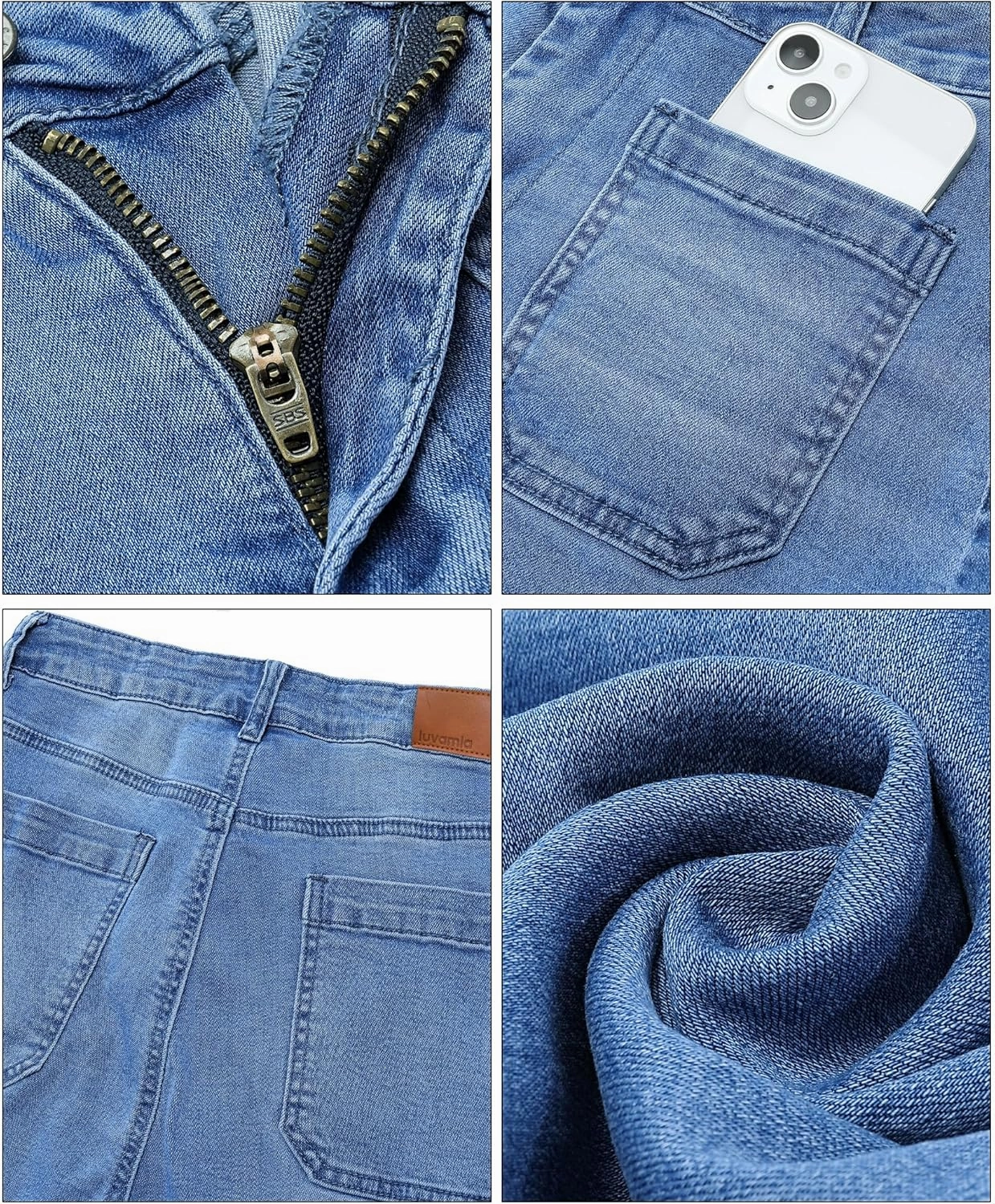 luvamia Wide Leg Jeans for Women Trendy High Waisted Flare Jeans Cropped Denim Pants Stretchy Baggy with Patch Pockets