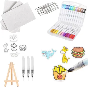 Magic Puffy Paint, 3D Magic Foam Texture Painting Kit with Bubble Drawing Pens, DIY Popcorn Art Supplies Canvas Sponge for Kids Creative Crafts