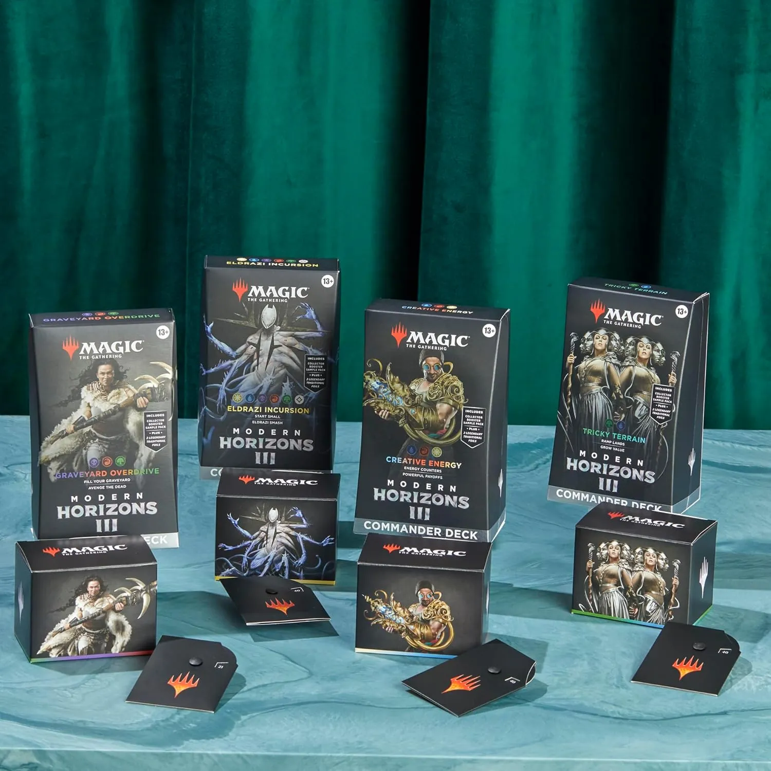 Magic: The Gathering Modern Horizons 3 Commander Deck Bundle - Includes All 4 Decks (Graveyard Overdrive, Tricky Terrain, Creative Energy, and Eldrazi Incursion)