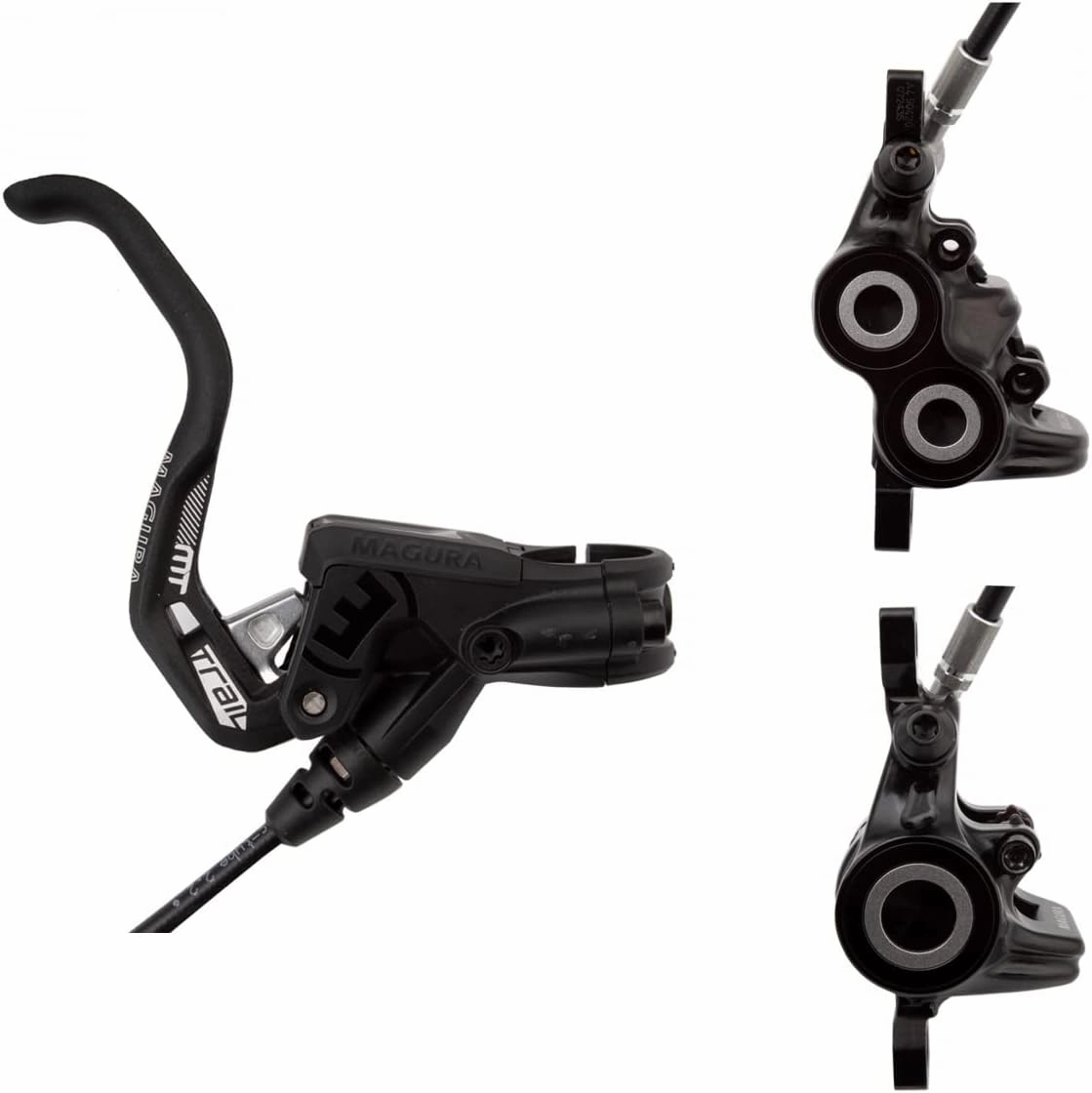 Magura MT Trail Sport 2701389 Bicycle Brake 1-Finger HC Lever Left/Right Suitable Set Consisting of Two Brakes for Front Wheel 4 and Rear Wheel 2 Pistons, Black, One Size