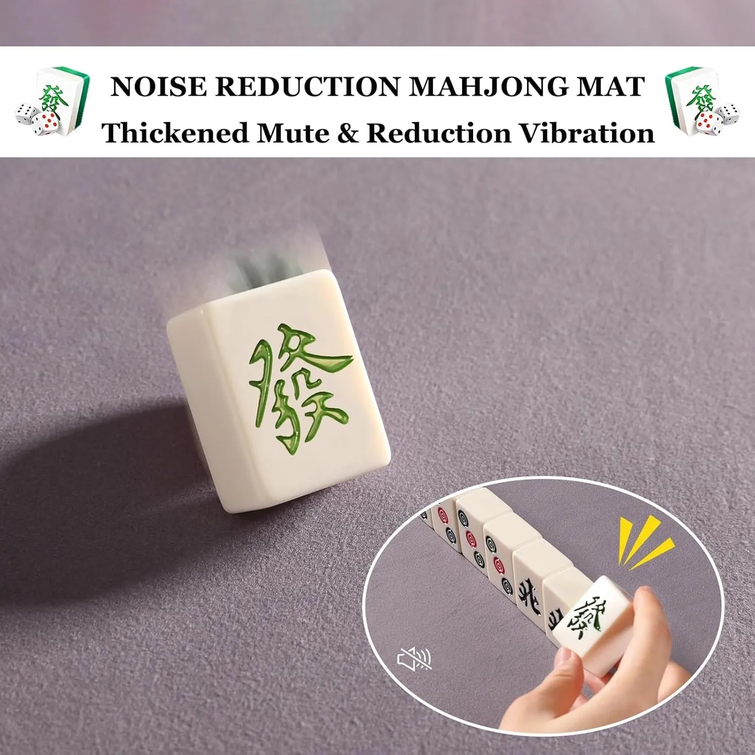 Mahjong Table Mat with Carrying Bag, Anti Slip Noise Reduction Table Cover Game Mat, Family Game Night Mahjong Accessories for Beginners Enthusiasts(Blue,33.46x33.46in)