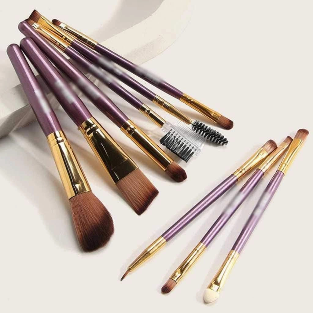 Makeup Brush 9pcs/Set Makeup Brush Set Beauty Tools Natural Eye Shadow Foundation Powder Eyeliner Eyelash Lip Makeup Brush Cosmetic Products (Color : 2)(Yellow)