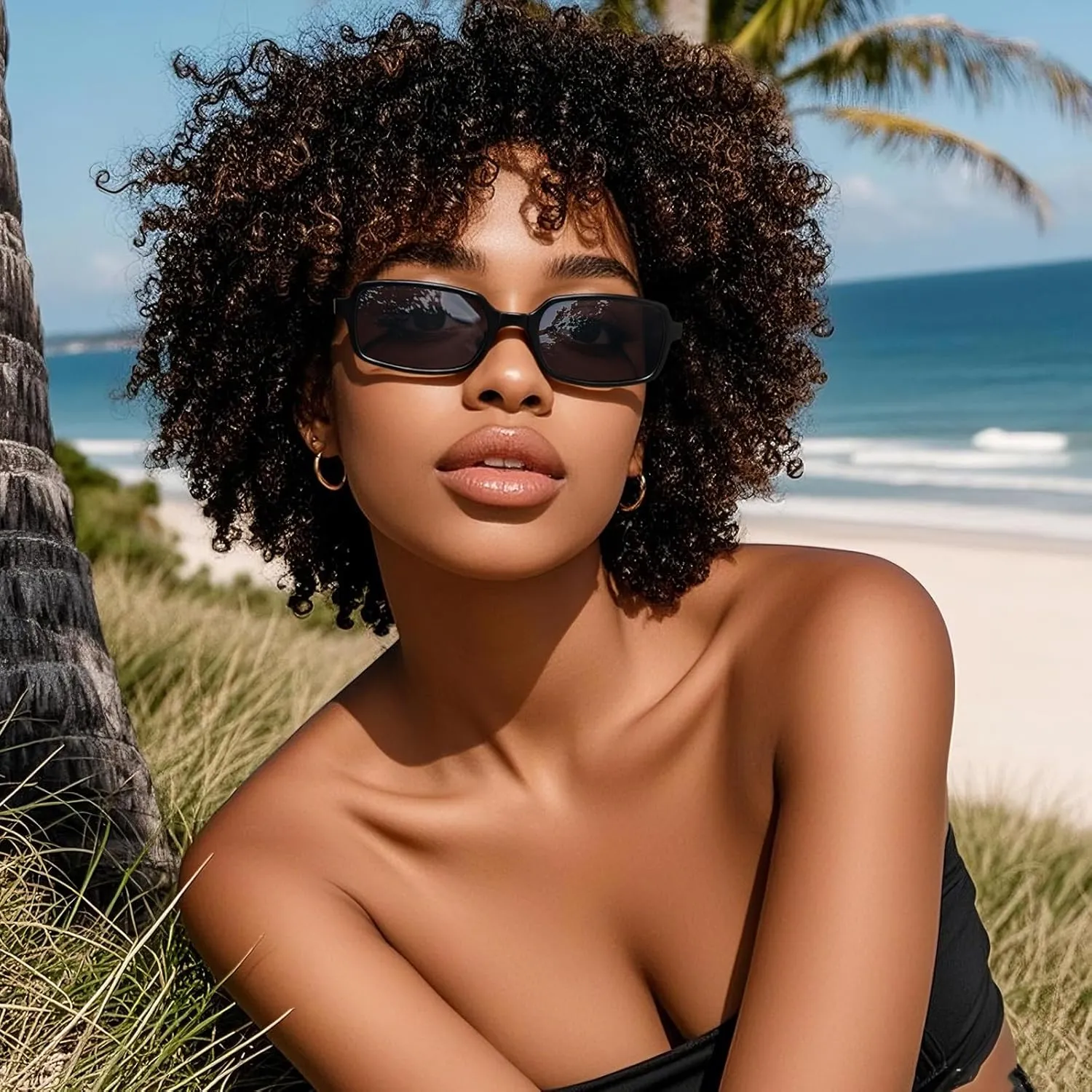 MASDUN Polarized Narrow Rectangle Sunglasses for Women Men Trendy Y2k Retro 90s Sun Glasses