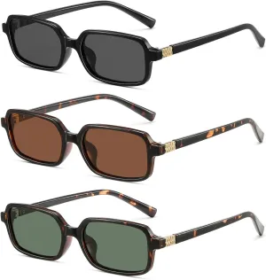 MASDUN Polarized Narrow Rectangle Sunglasses for Women Men Trendy Y2k Retro 90s Sun Glasses