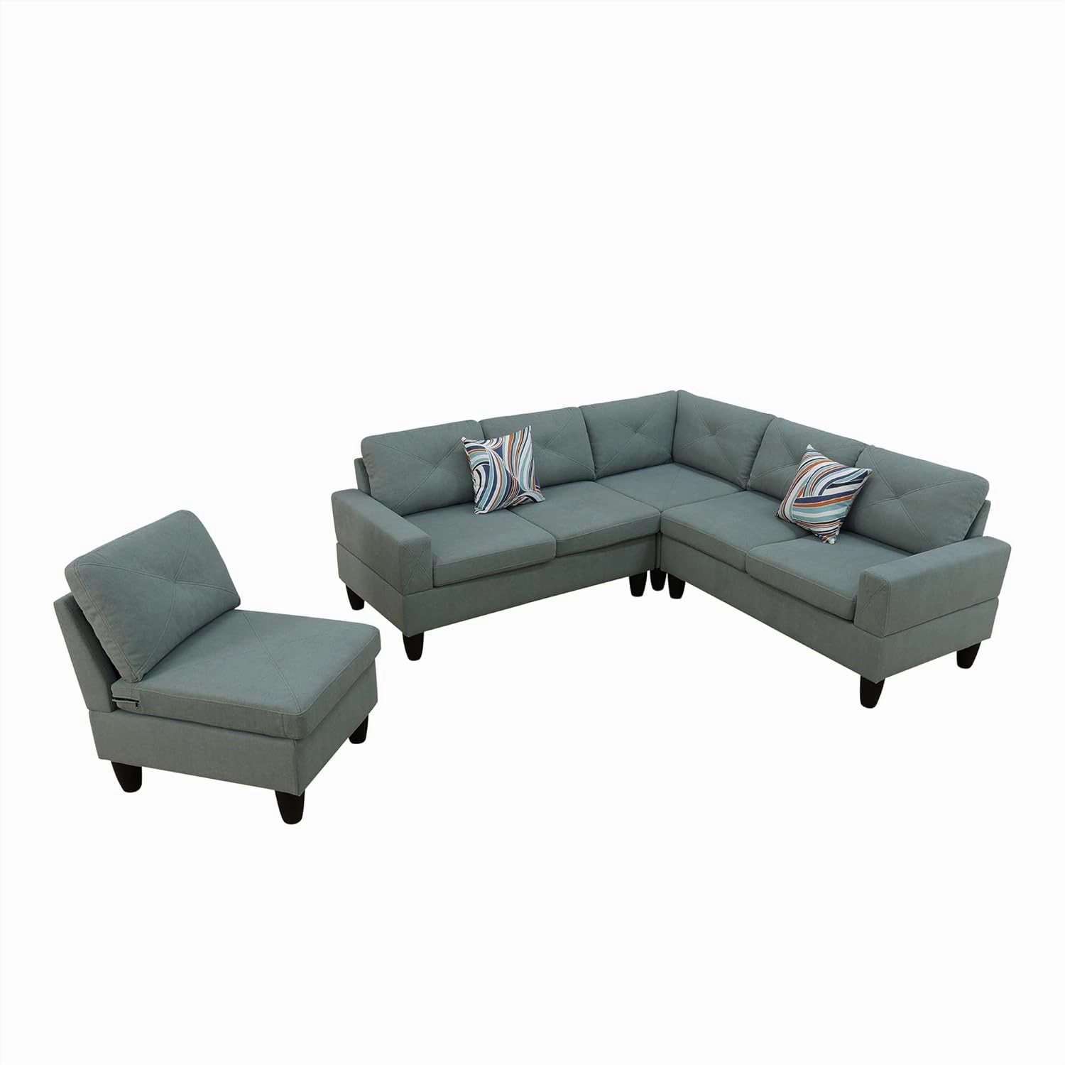 Max Sectional Sofa Set for Living Room, Apartment, Guest Room, playroom and Office