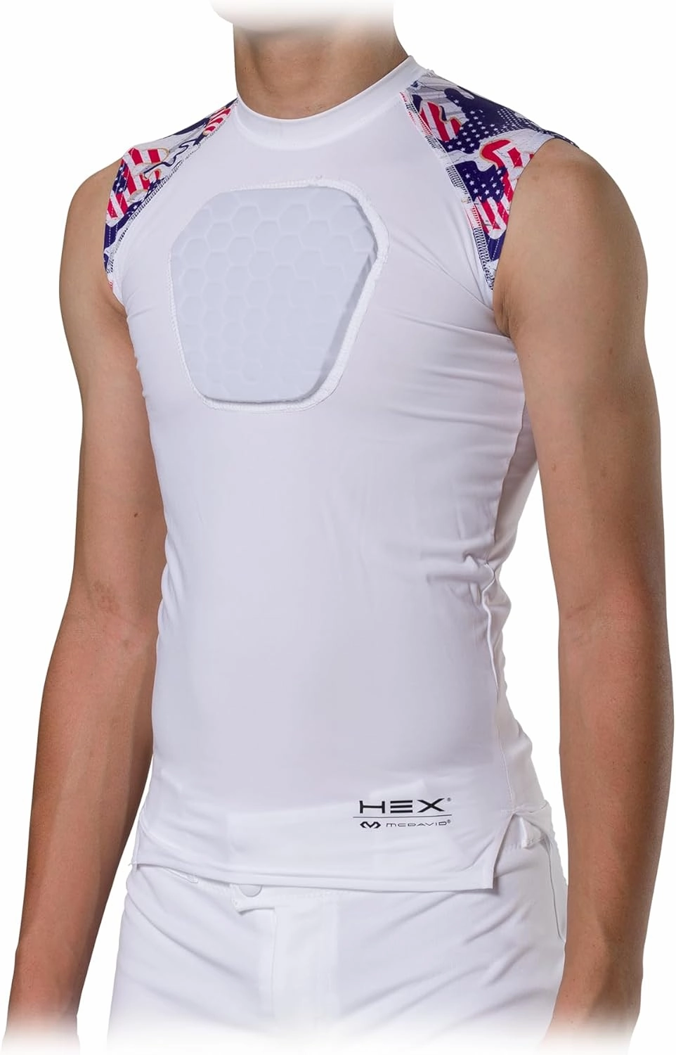 McDavid Youth Chest Protector Baseball Heart Guard Sternum Protection Compression Shirt. HEX Padded Shirt