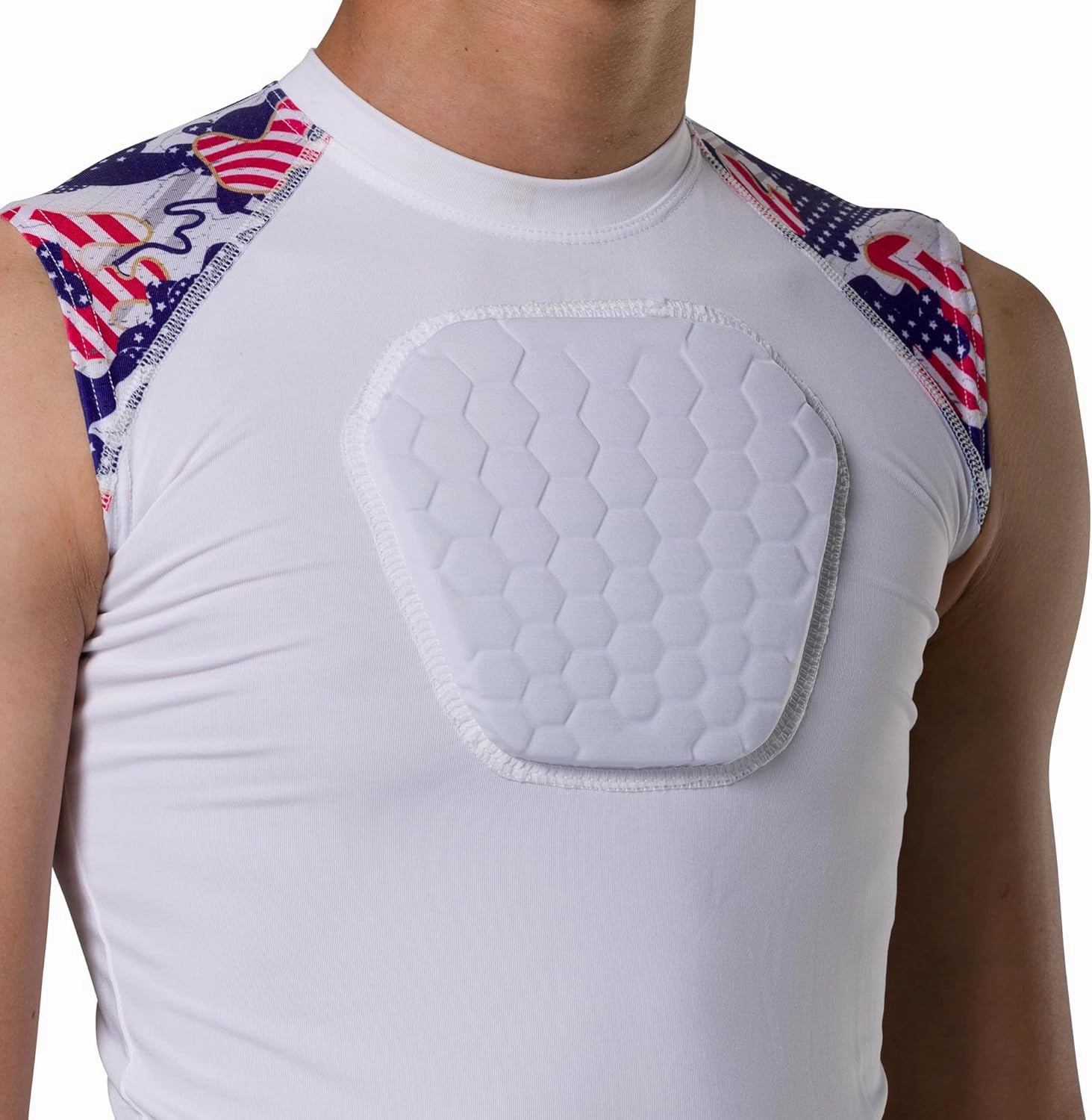 McDavid Youth Chest Protector Baseball Heart Guard Sternum Protection Compression Shirt. HEX Padded Shirt