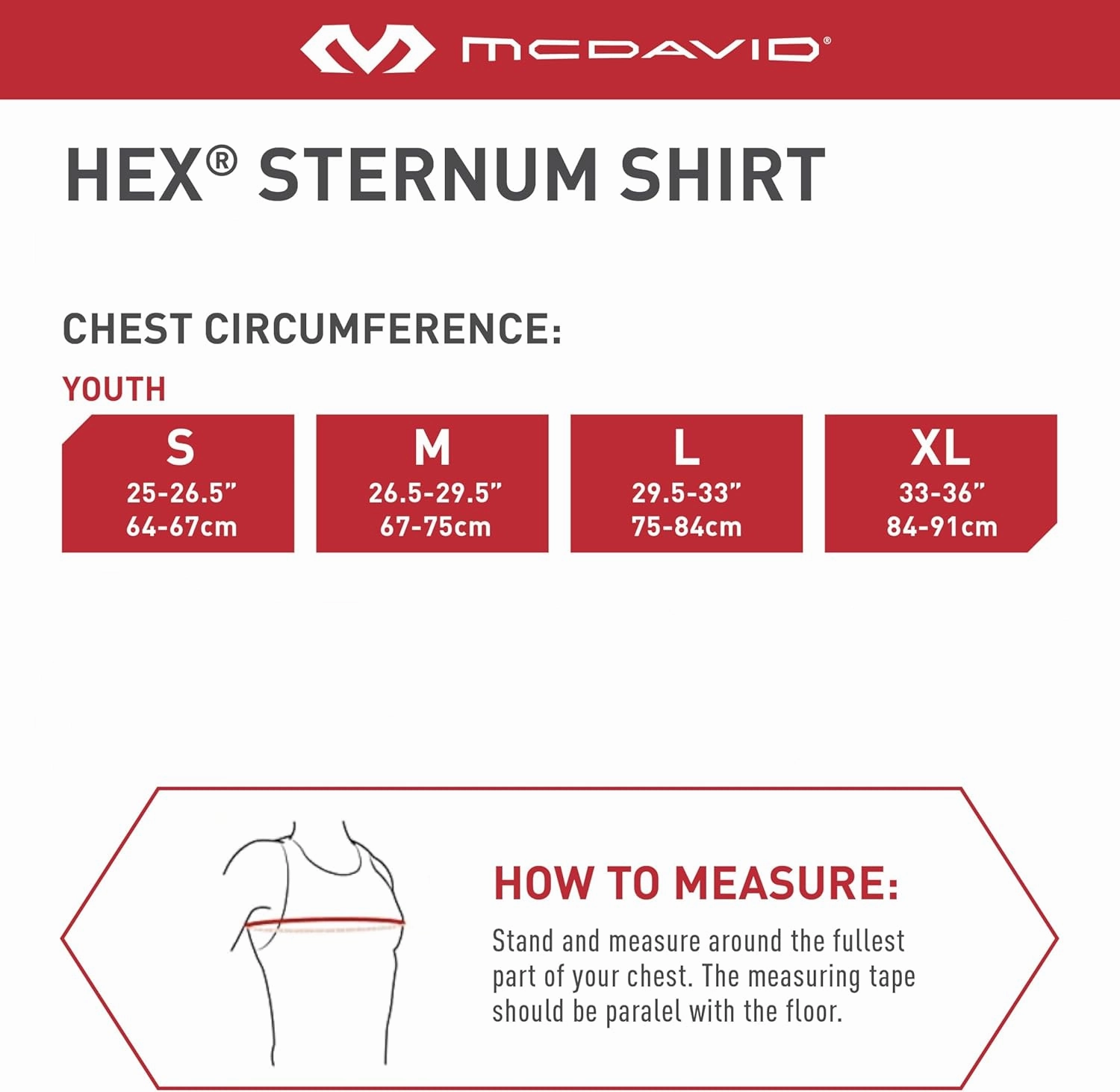 McDavid Youth Chest Protector Baseball Heart Guard Sternum Protection Compression Shirt. HEX Padded Shirt
