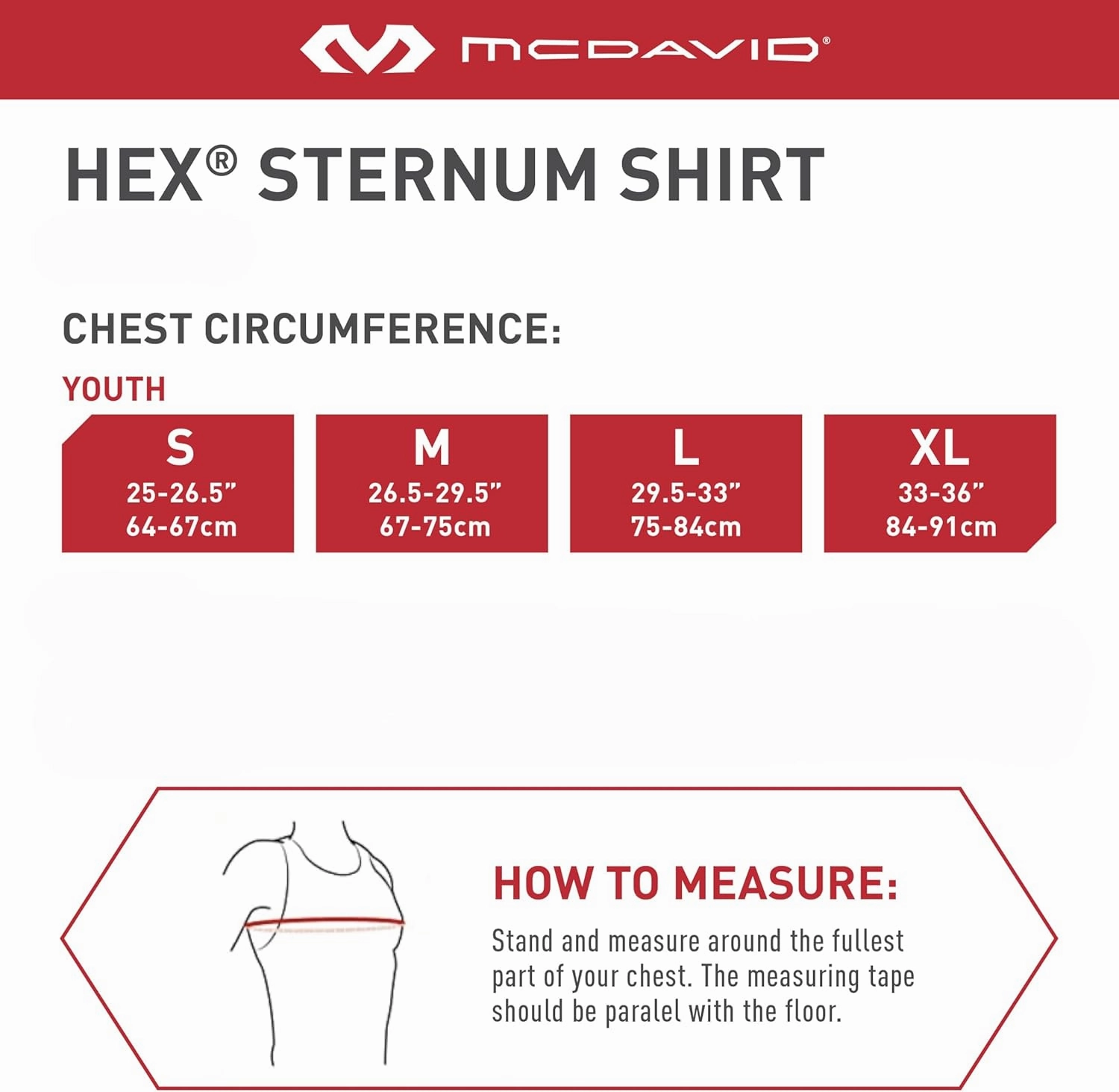 McDavid Youth Chest Protector Baseball Heart Guard Sternum Protection Compression Shirt. HEX Padded Shirt