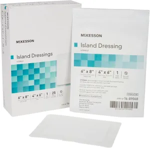 McKesson Island Dressing, Sterile, Polypropylene/Rayon, 6 in x 8 in, 25 Count, 1 Pack