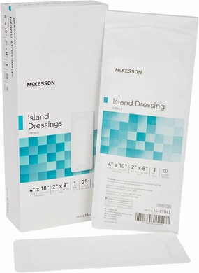 McKesson Island Dressing, Sterile, Polypropylene/Rayon, 4 in x 10 in, 25 Count, 4 Packs, 100 Total