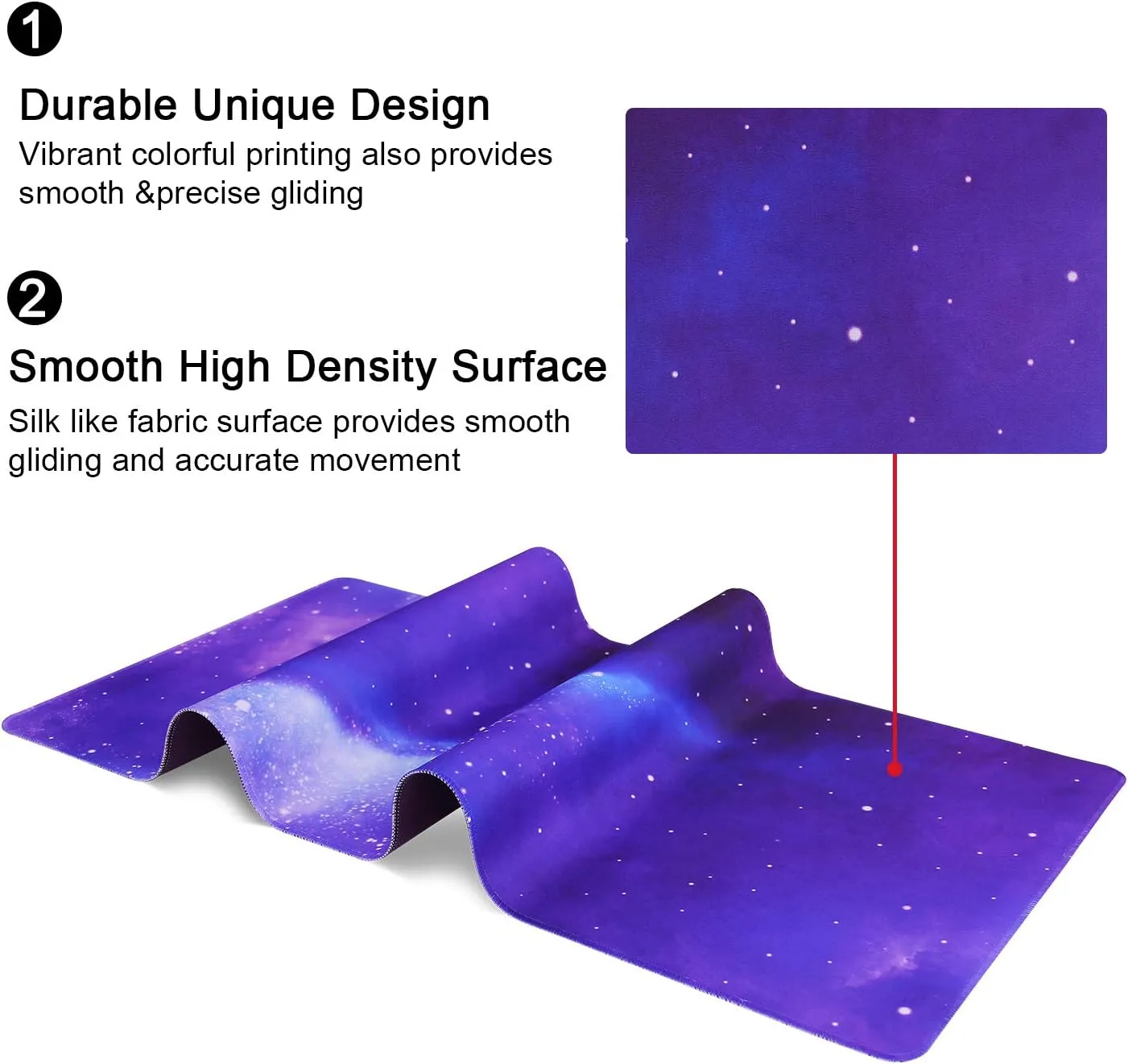 Meffort Inc Extra Large Extended Gaming Desk Mat Non-Slip Rubber Pads Stitched Edges XXLG Mouse Pad 35.4 x 15.7 inch - Galaxy Universe