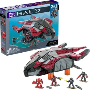 MEGA HALO Banished Phantom Aircraft HALO Infinite Construction Set, Building Toys for Boys, ages 8 