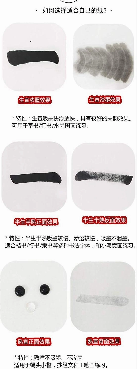 MEGREZ Chinese Japanese Calligraphy Xuan Paper, Rice Paper Sumi Calligraphy Paper for Calligraphy Brush Ink Writing, Painting Without Grids 100 Sheets/Bag,27.1 x 54.3inch, Sheng (Raw) Xuan