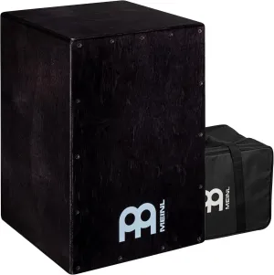 Meinl Percussion Cafe Cajon Box Drum Plus Bag with Snare and Bass Tone for Acoustic Music — Made in Europe — Baltic Birch Wood, Play with Your Hands, 2-Year Warranty (BC1BK)