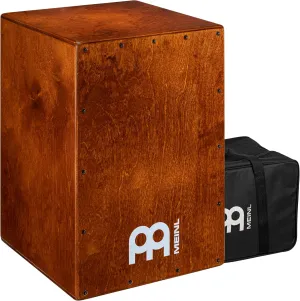 Meinl Percussion Cafe Cajon Box Drum Plus Bag with Snare and Bass Tone for Acoustic Music — Made in Europe — Baltic Birch Wood, Play with Your Hands, 2-Year Warranty (BC1LB) Light Brown