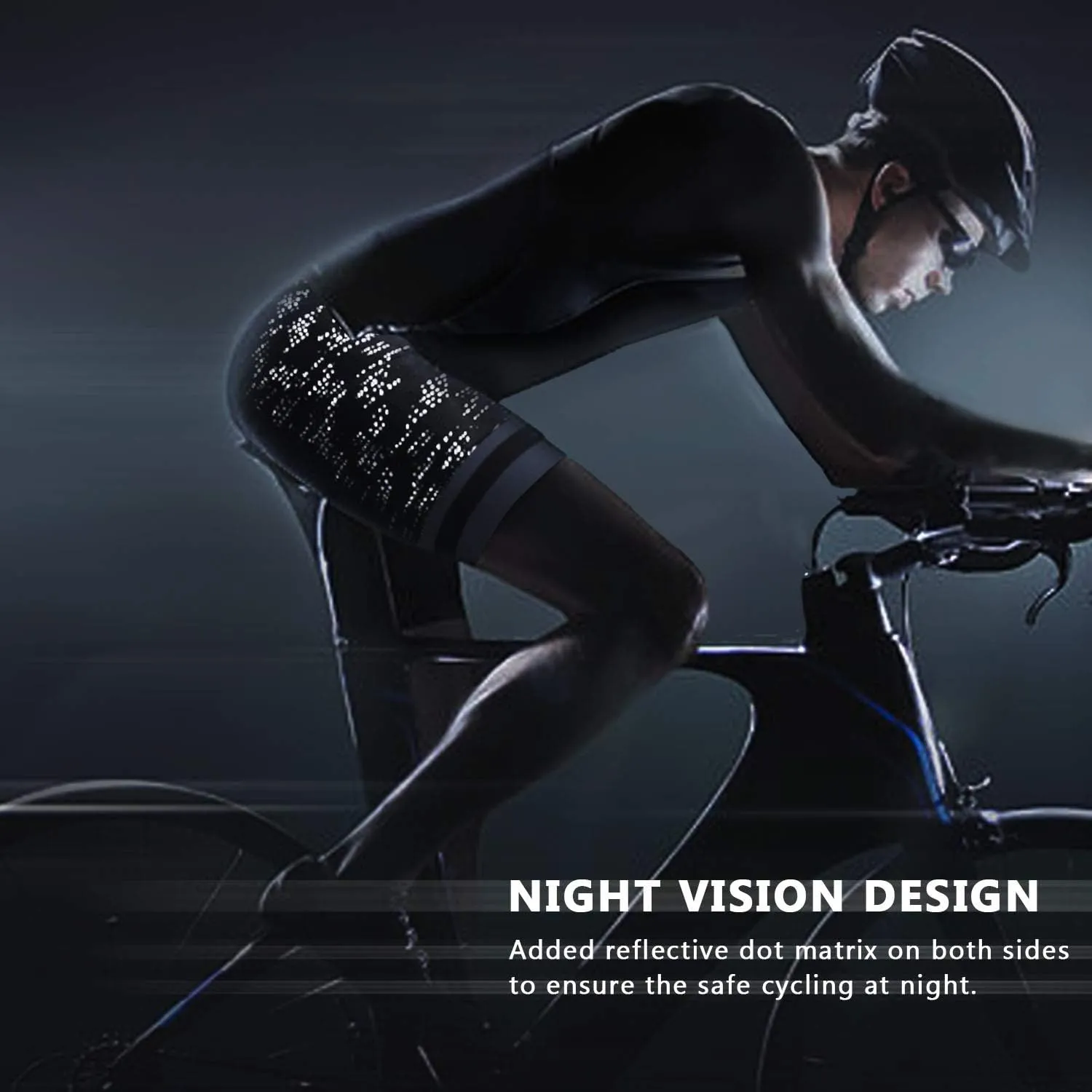 Men's Cycling Shorts Anti-Slip Leg 4D Padded Bike Shorts with 3-Pockets Breathable Biking Bicycle Motorcycle Half-Pants