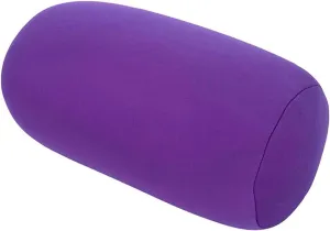 Microbead Roll Neck Pillows Comfy Bean Bag Pillow Mooshi Foam Bolster Tube Cushion Back Head Lumbar Support Sleeping Throw Pillows for Travel Airplane Car Sofa Bed (Purple, 12.6''X6.3'')