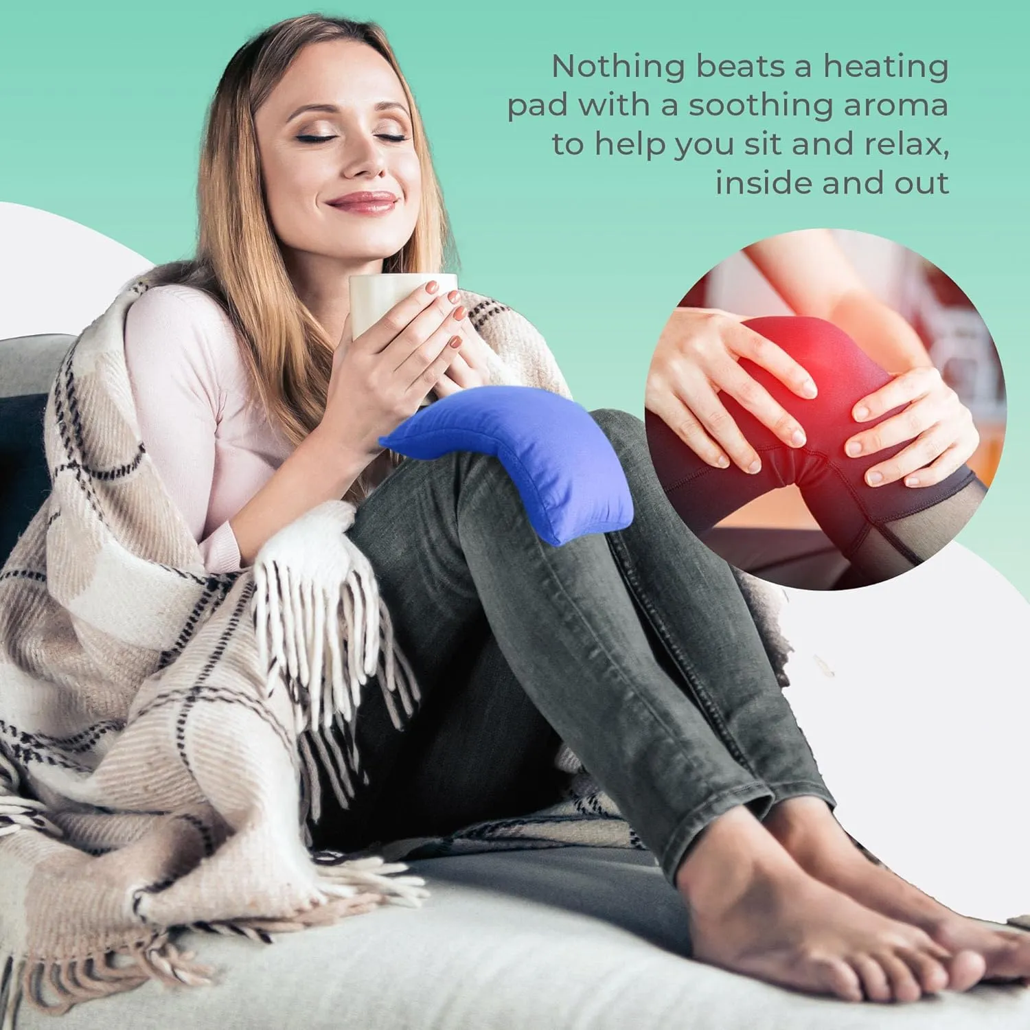 Microwavable Heating Pads for Lower Back, Neck, and Shoulder Pain Relief - Moist Microwave Heating Pad for Muscles and Joints - Microwave Hot Pack Heat Pad for Cramps - 2 Packs Blue - Lavender Scent