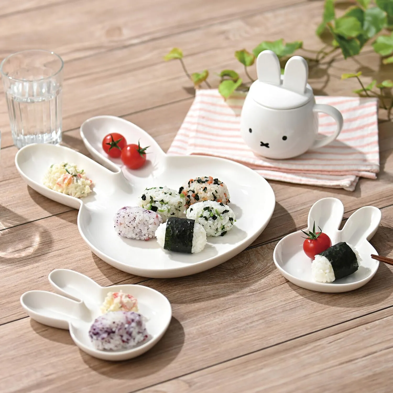 Miffy Ceramic Plate, Cute Rabbit-Shaped Small Dish (5.9 x 4.3 inches), Kid-Friendly Snack & Dessert Dish, Easy-to-Clean Kitchenware (Matte Blue)