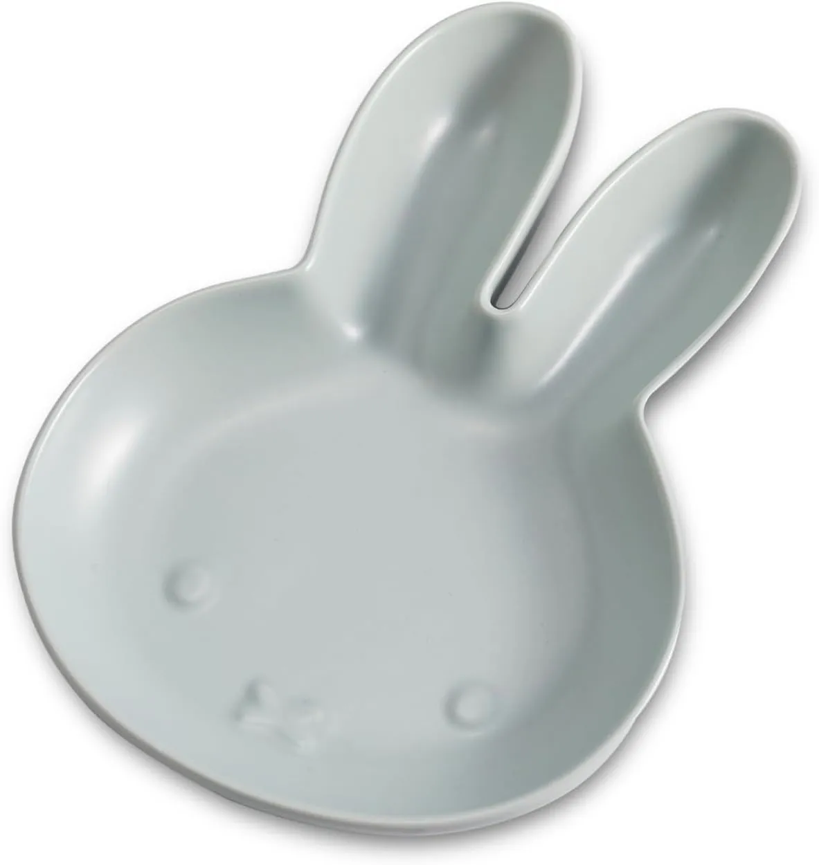 Miffy Ceramic Plate, Cute Rabbit-Shaped Small Dish (5.9 x 4.3 inches), Kid-Friendly Snack & Dessert Dish, Easy-to-Clean Kitchenware (Matte Blue)