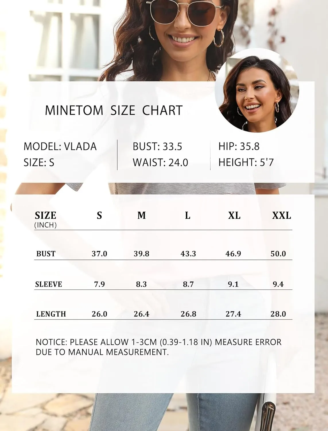 Minetom Women’s T Shirts Color Block Short Sleeve Tops Casual Summer Tees