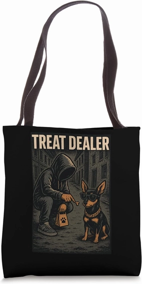 Miniature Pinscher Treat Dealer Parody Humor Dog Lover Tote Bag