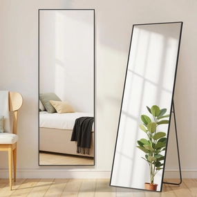 Mirror Full Length, Upgraded 16"x59" Body Wall Mirrors with Shatter-Proof Glass, Floor Standing, Hanging or Leaning, Tall Mirror with Stand Aluminum Alloy Frame for Bedroom Cloakroom