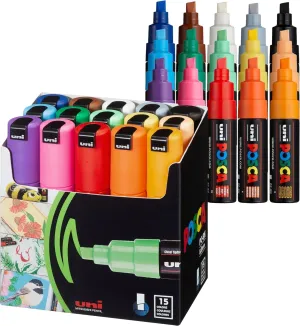 Mitsubishi Pencil Co., Ltd. Uni-POSCA PC8K15C Paint Marker Pen Bold Point Set of 15 (Japan Import)