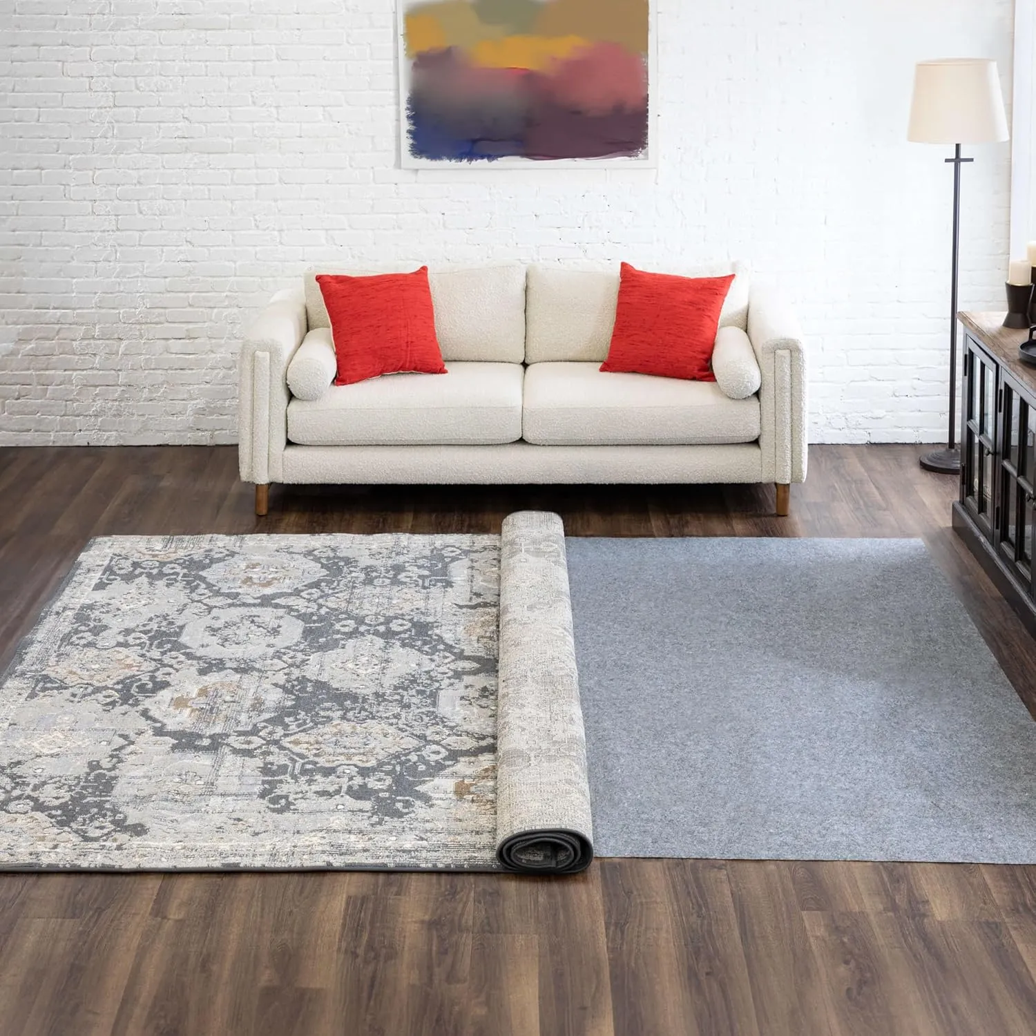 Mohawk Home 8 x 10 1/8 Low Profile Non Slip Rug Pad Felt   Rubber Gripper, Great For High Traffic Areas -Safe For All Floors