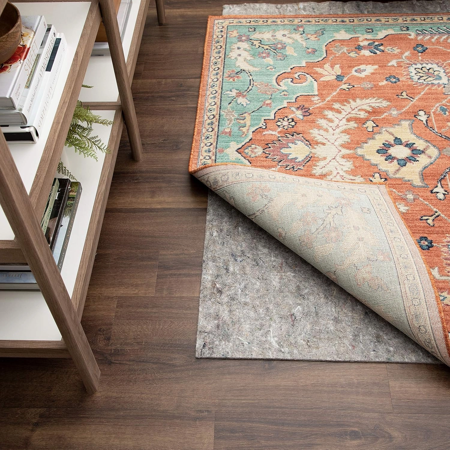 Mohawk Home 8' x 10' Non Slip Rug Pad Gripper 1/4 Thick Dual Surface Felt   Rubber Gripper - Safe for All Floors, Brown