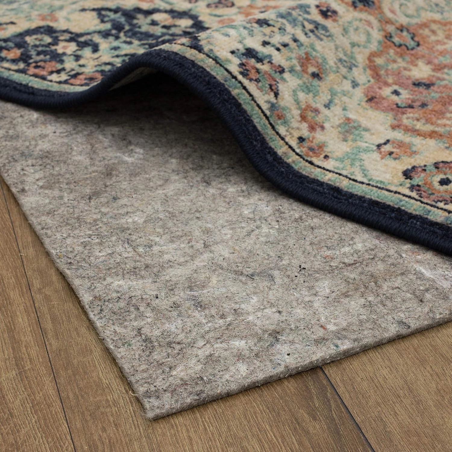 Mohawk Home 8' x 10' Non Slip Rug Pad Gripper 1/4 Thick Dual Surface Felt   Rubber Gripper - Safe for All Floors, Brown