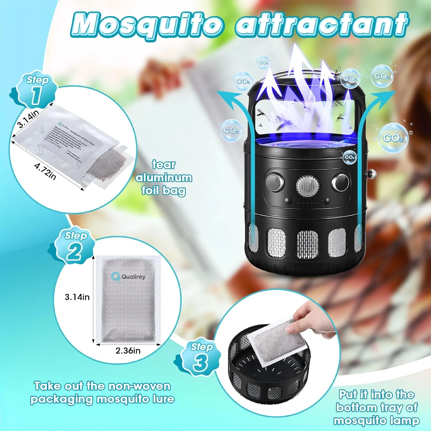 Mosquito Attractant in Bulk, Mosquito Lure for Bug Zapper Bait Refill Compatible with All Mosquito Trap Enhances Catch Rates for Indoor Outdoor Traps, Safe and Long Lasting(6 Pack)