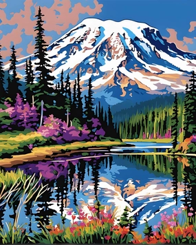 Mount Rainier National Park (1) - Van-Go Paint-by-Number Kit 40x50cm w/o Frame